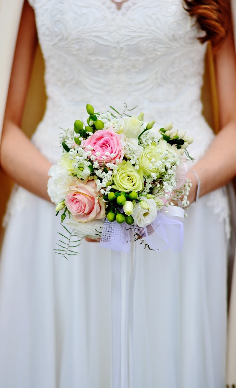 Bride holding a beautiful bouquet